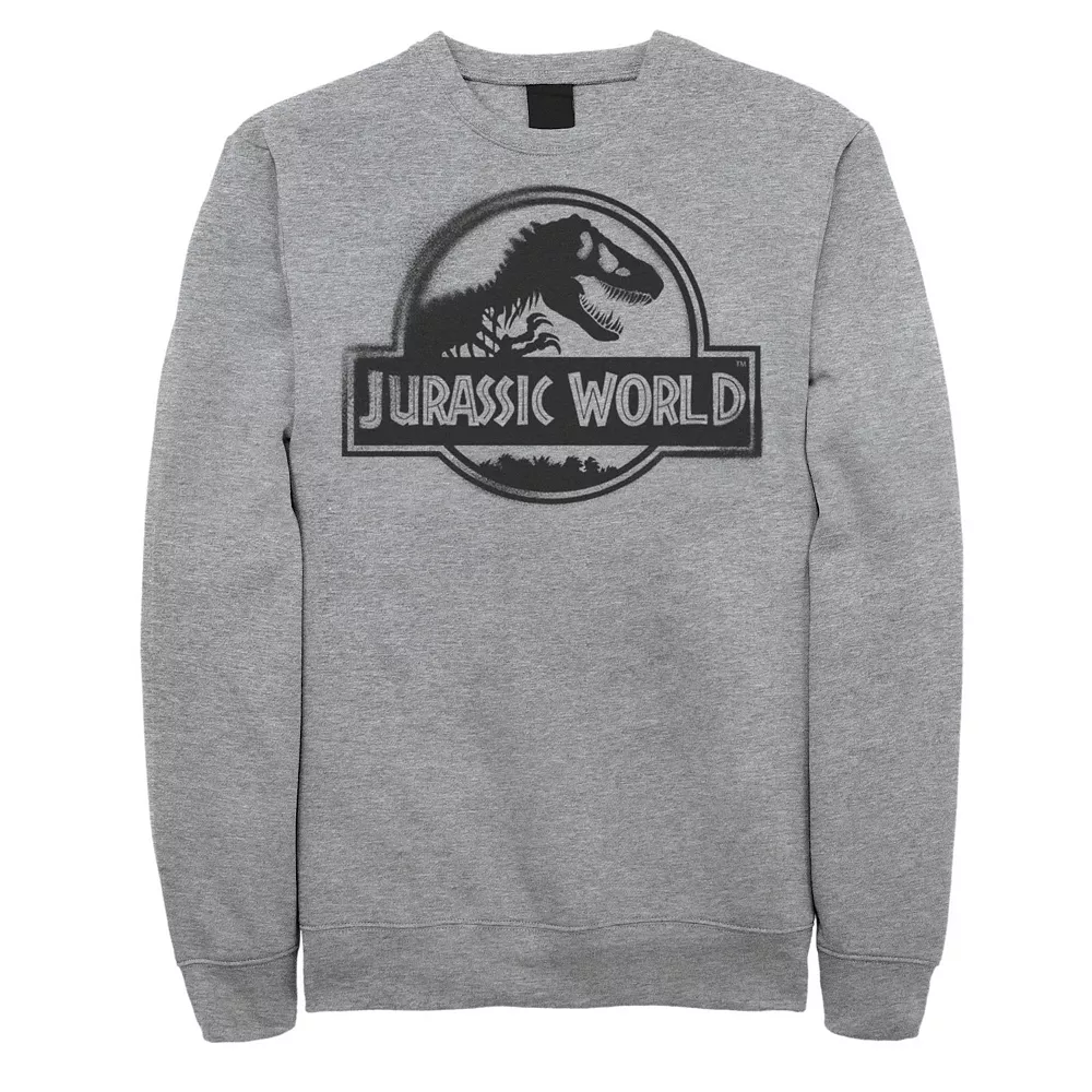 Men's Jurassic World Two Black Spray Paint Logo Sweatshirt 3 Men's Jurassic World Two Black Spray Paint Logo Sweatshirt