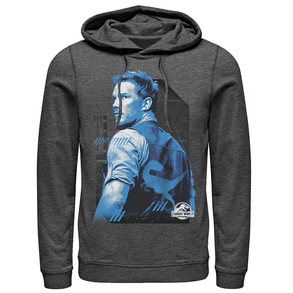 Men's Jurassic World Owen Blue Tone Portrait Hoodie 5 Men's Jurassic World Owen Blue Tone Portrait Hoodie - Image 3
