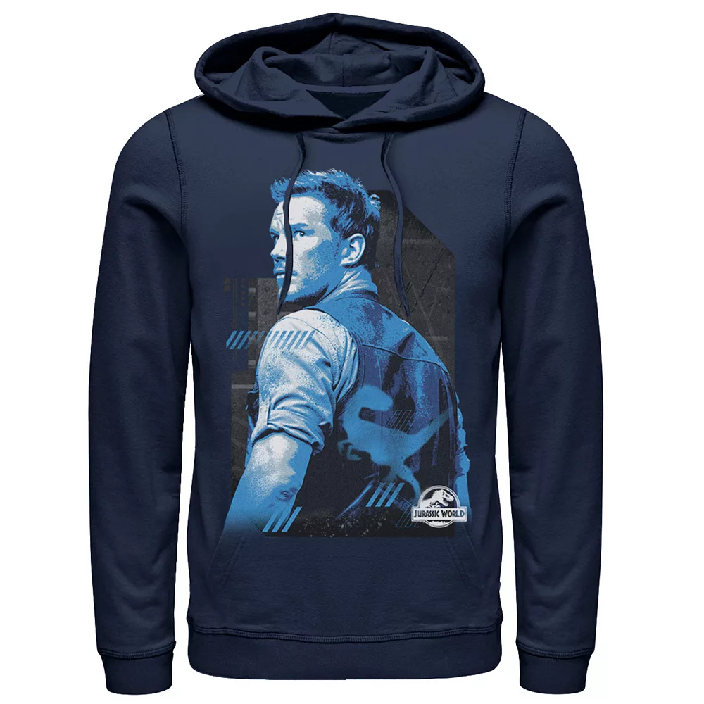 Men's Jurassic World Owen Blue Tone Portrait Hoodie 4 Men's Jurassic World Owen Blue Tone Portrait Hoodie - Image 2