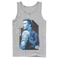 Men's Jurassic World Owen Blue Tone Portrait Tank -Men's Skechers Shoes Shop 4395190 Athletic Heather