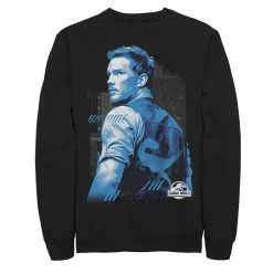 Men's Jurassic World Owen Blue Tone Portrait Sweatshirt