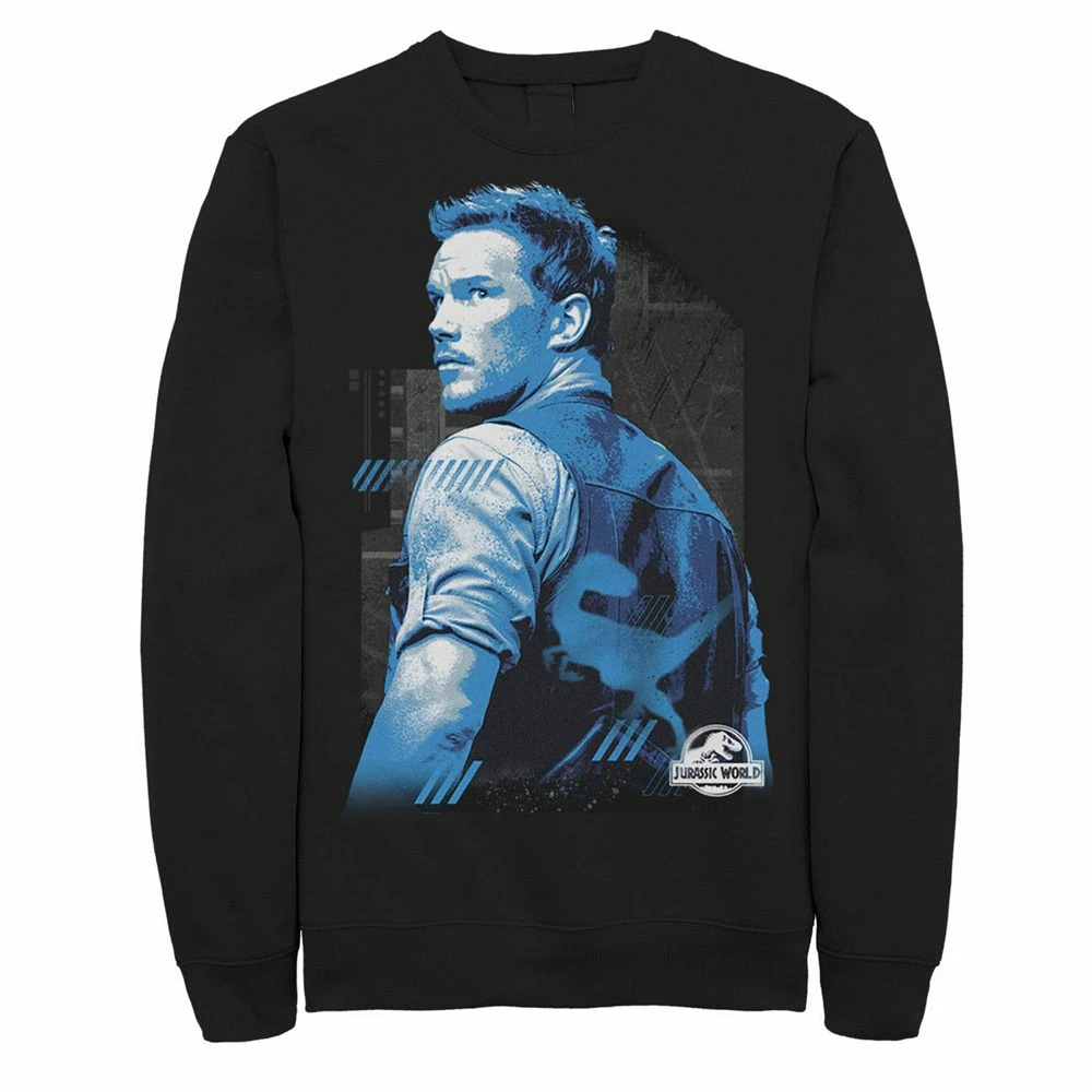 Men's Jurassic World Owen Blue Tone Portrait Sweatshirt 3 Men's Jurassic World Owen Blue Tone Portrait Sweatshirt