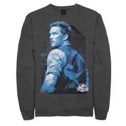 Men's Jurassic World Owen Blue Tone Portrait Sweatshirt 9 Men's Jurassic World Owen Blue Tone Portrait Sweatshirt -Men's Skechers Shoes Shop 4395192 Charcoal Heather