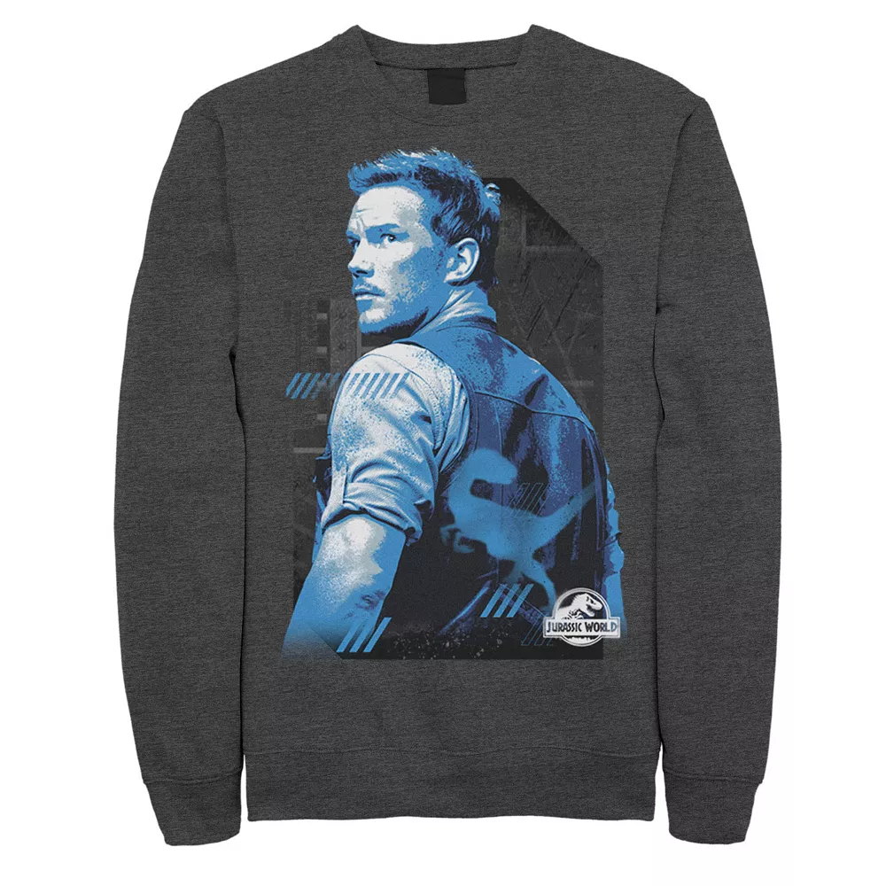 Men's Jurassic World Owen Blue Tone Portrait Sweatshirt 6 Men's Jurassic World Owen Blue Tone Portrait Sweatshirt - Image 4