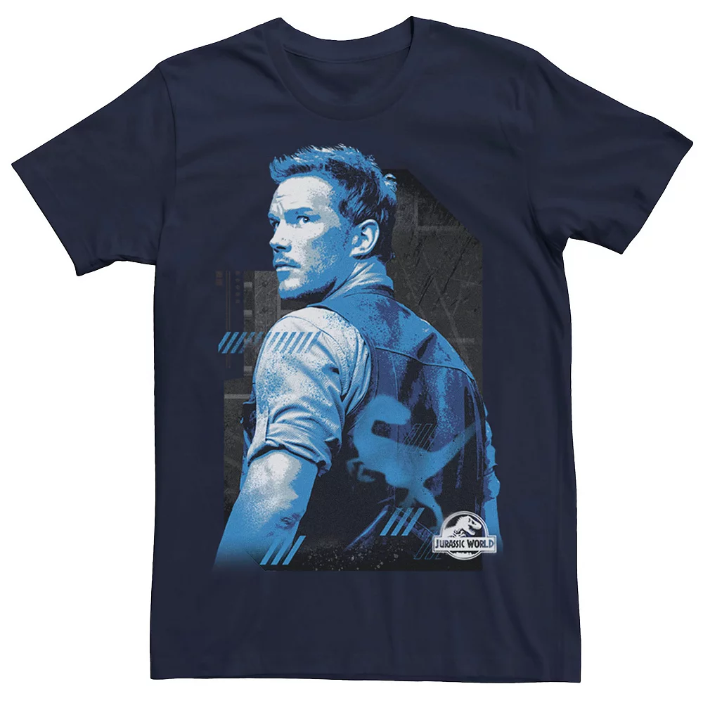 Men's Jurassic World Owen Blue Tone Portrait Tee 6 Men's Jurassic World Owen Blue Tone Portrait Tee - Image 4