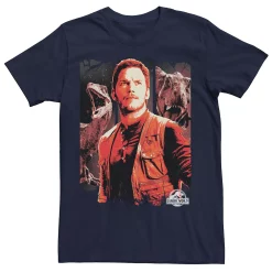 Men's Jurassic World Two Owen and Dinosaurs Red Hue Panel Portrait Tee -Men's Skechers Shoes Shop 4395200 Navy