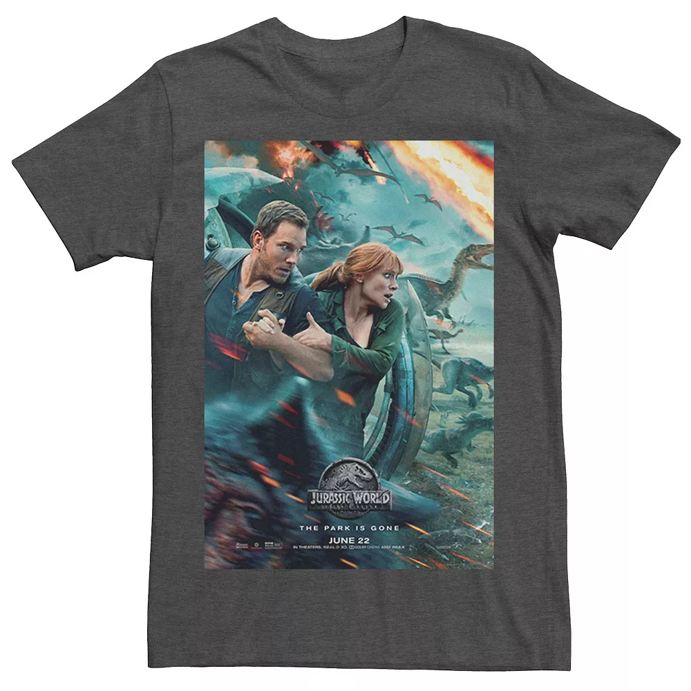 Men's Jurassic World Two Owen Claire Movie Poster Tee 4 Men's Jurassic World Two Owen Claire Movie Poster Tee - Image 2