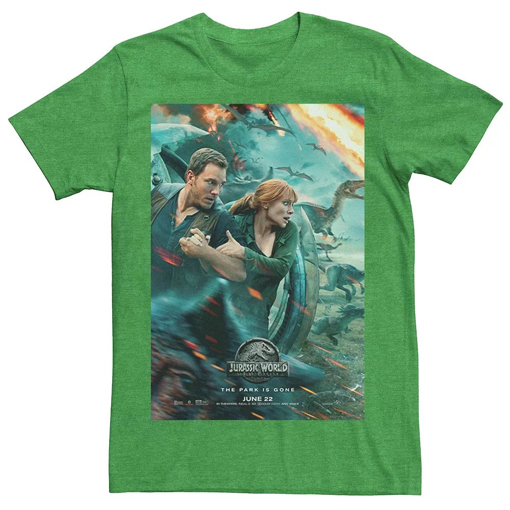 Men's Jurassic World Two Owen Claire Movie Poster Tee 8 Men's Jurassic World Two Owen Claire Movie Poster Tee - Image 6