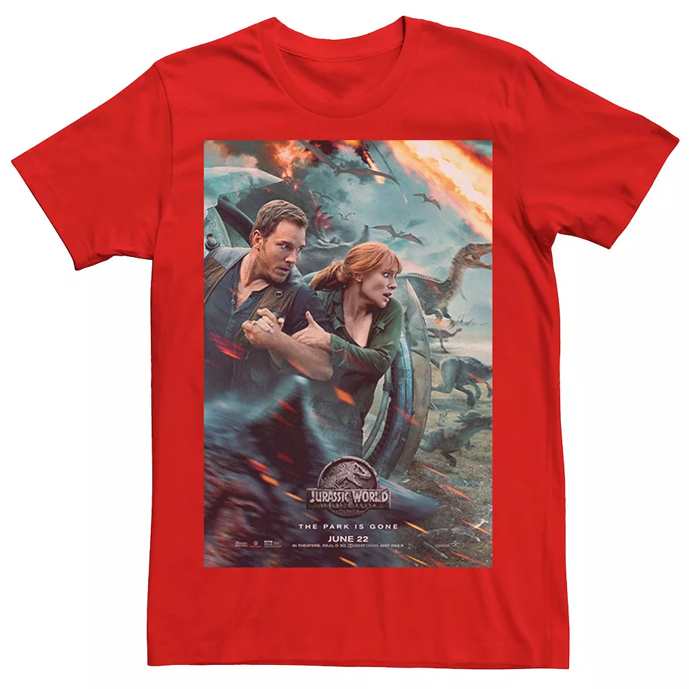 Men's Jurassic World Two Owen Claire Movie Poster Tee 5 Men's Jurassic World Two Owen Claire Movie Poster Tee - Image 3