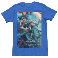 Men's Jurassic World Two Owen Claire Movie Poster Tee 23 Men's Jurassic World Two Owen Claire Movie Poster Tee -Men's Skechers Shoes Shop 4395807 Royal Heather