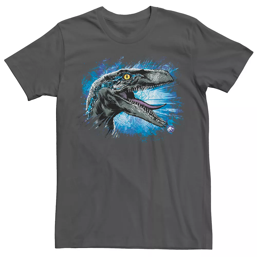 Men's Jurassic World Blue Raptor Splatter Tee 7 Men's Jurassic World Blue Raptor Splatter Tee - Image 5