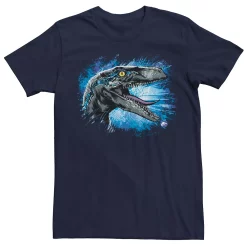 Men's Jurassic World Blue Raptor Splatter Tee