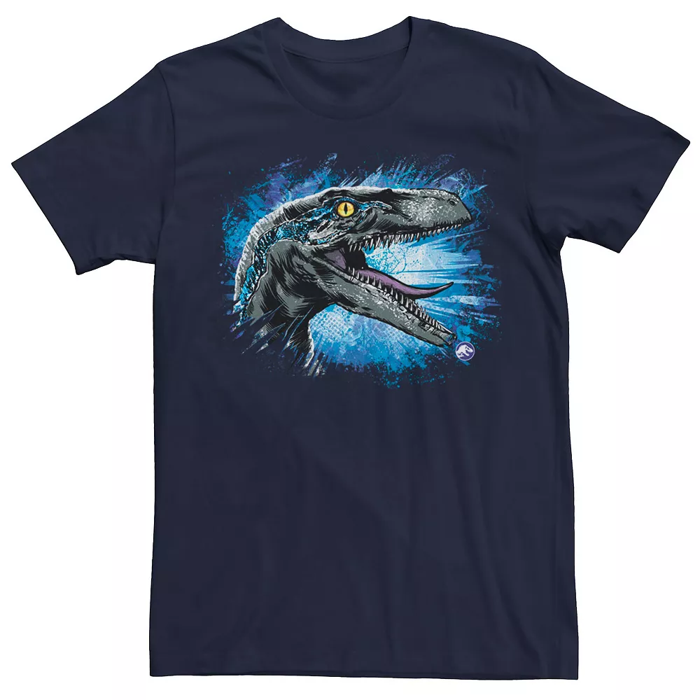 Men's Jurassic World Blue Raptor Splatter Tee 3 Men's Jurassic World Blue Raptor Splatter Tee