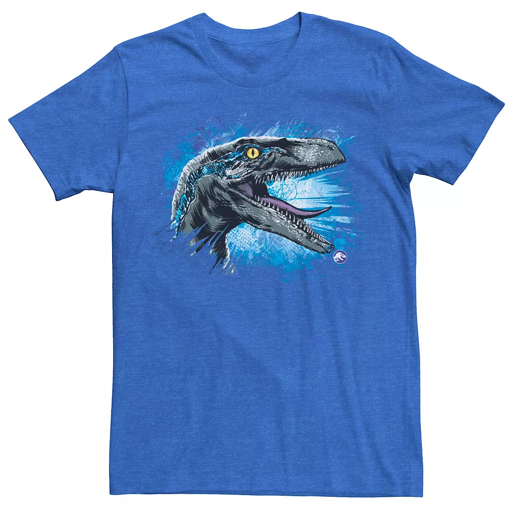 Men's Jurassic World Blue Raptor Splatter Tee 4 Men's Jurassic World Blue Raptor Splatter Tee - Image 2