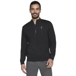 Men's Skechers® Hoodless Hoodie 1/4 Zip -Men's Skechers Shoes Shop 5624144 Black
