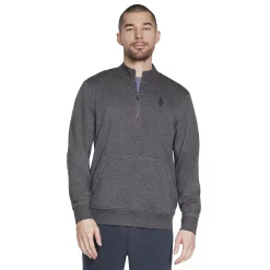 Men's Skechers® Hoodless Hoodie 1/4 Zip -Men's Skechers Shoes Shop 5624144 Heather Charcoal